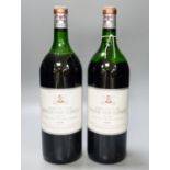 Two bottles of Chateau Pape Clement-Graves (Magnums), 1978
