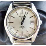 A gentleman's 1970's stainless steel King Seiko Hi-Beat chronometer automatic wrist watch, on