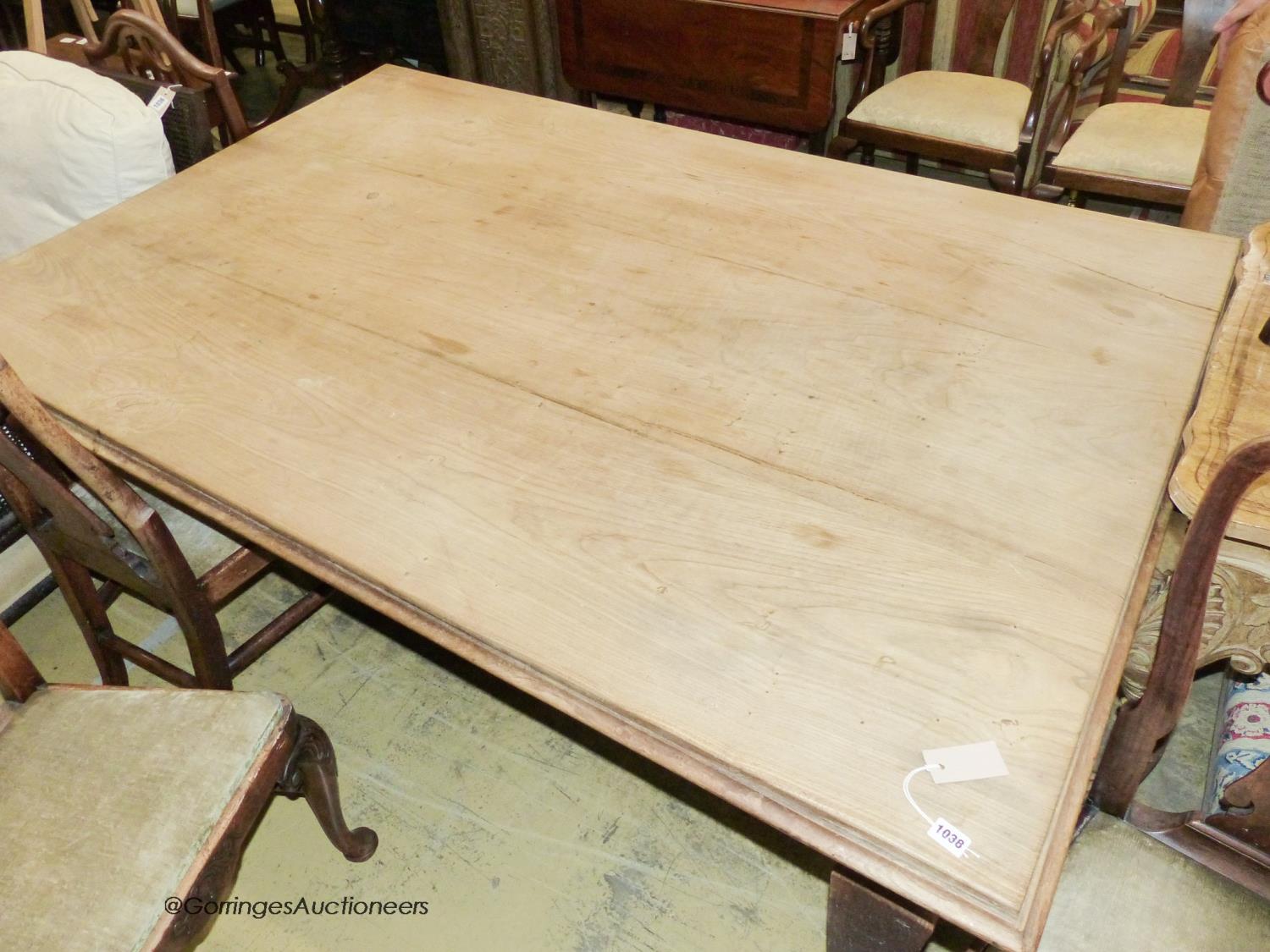 An Arts & Crafts pine rectangular kitchen table, 184cm x 120cm H.76cm - Image 3 of 3