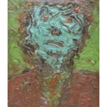Modern British, oil on canvas, abstract head, 80 x 70cm.
