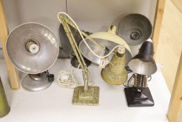 Two vintage anglepoise lamps and sundry other lamps