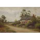 Walter Wallor Caffyn (1845-1898), oil on board, Cottage near Rye, inscribed verso and dated 1898,