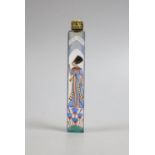 A Shimy Bros. Artistic Perfumers, Egypt enamelled glass scent bottle, 14.2 cm