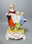 A Yardley's Old English Lavender advertising figure group, Dresden mark, 30 cm high