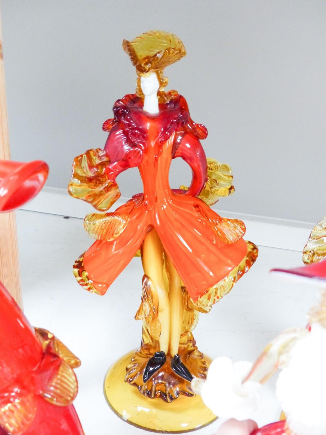 Six Murano glass figures of ladies and gentlemen, the tallest 47cm high - Image 7 of 7