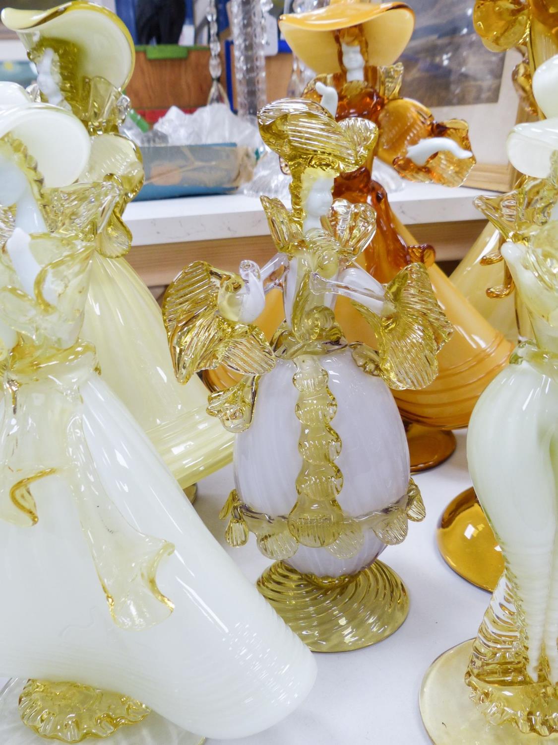 A collection of eight Murano amber glass figures, tallest 42cm - Image 3 of 9