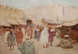 Terrick Williams (1860-1936), watercolour, Arab market scene, signed, 24 x 35cm.