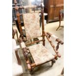 An early 20th century American turned mahogany rocking chair