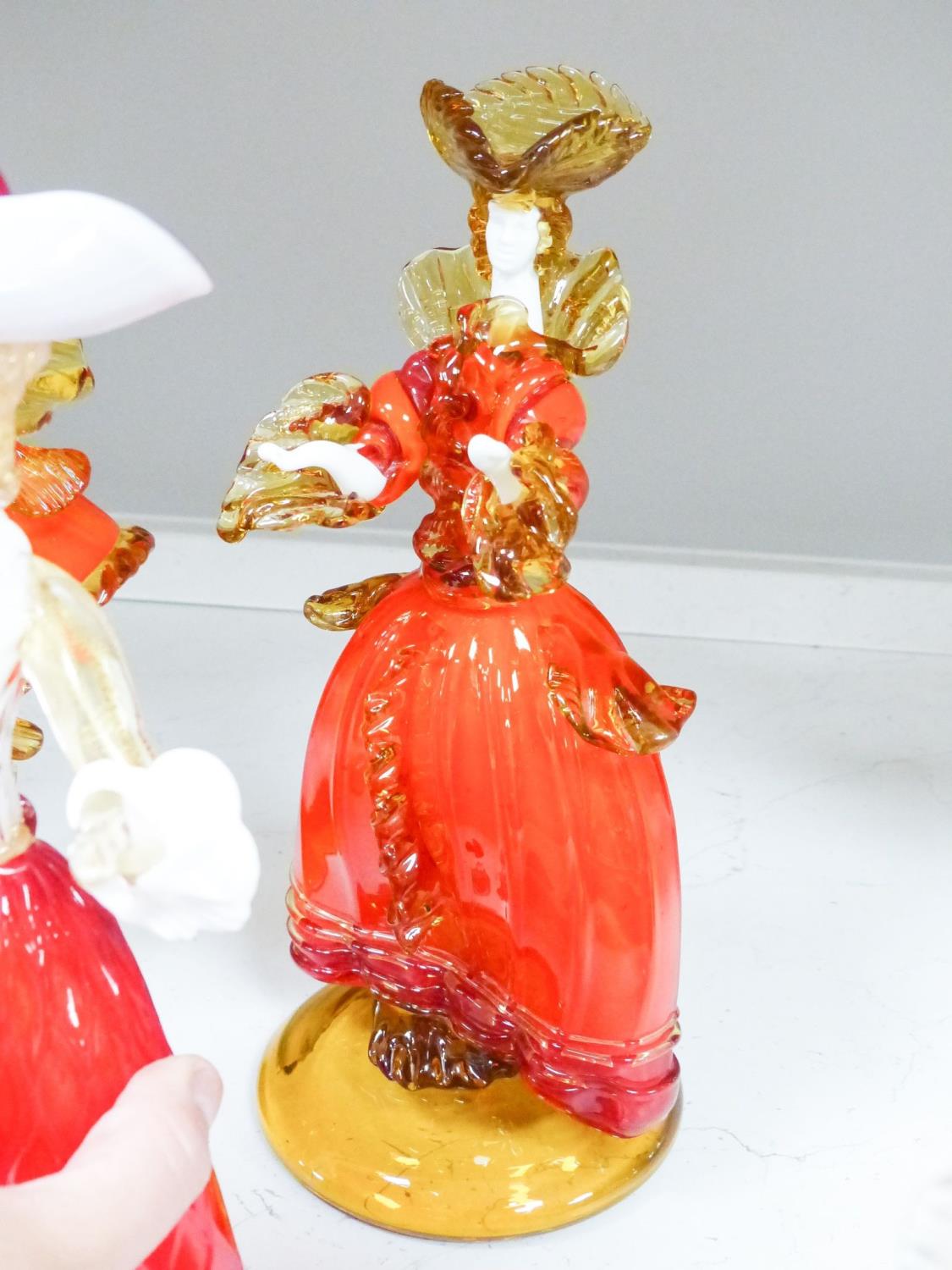 Six Murano glass figures of ladies and gentlemen, the tallest 47cm high - Image 6 of 7