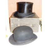 Lock & Co. bowler hat and a Lincoln Bennett & Co. top hat