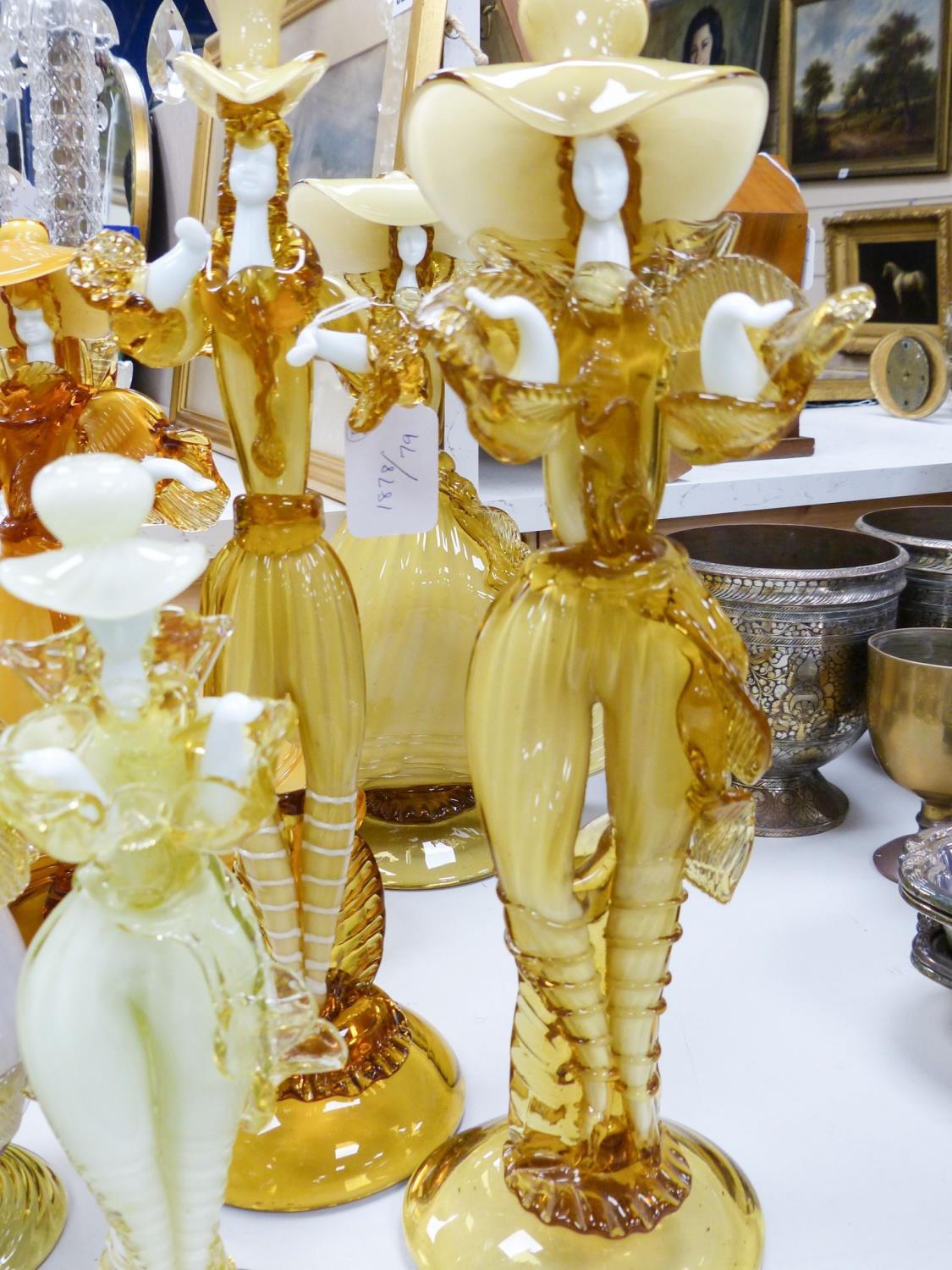 A collection of eight Murano amber glass figures, tallest 42cm - Image 5 of 9