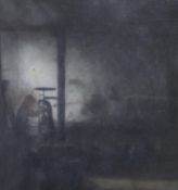 Elizabeth Andrews (Exh. 1902-1938), oil on canvas, 'The Forge', an early work with Towner Art