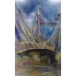 Tony Porter, watercolour, Albert Bridge - February, signed, Chris Beetles label verso, 55 x 36cm