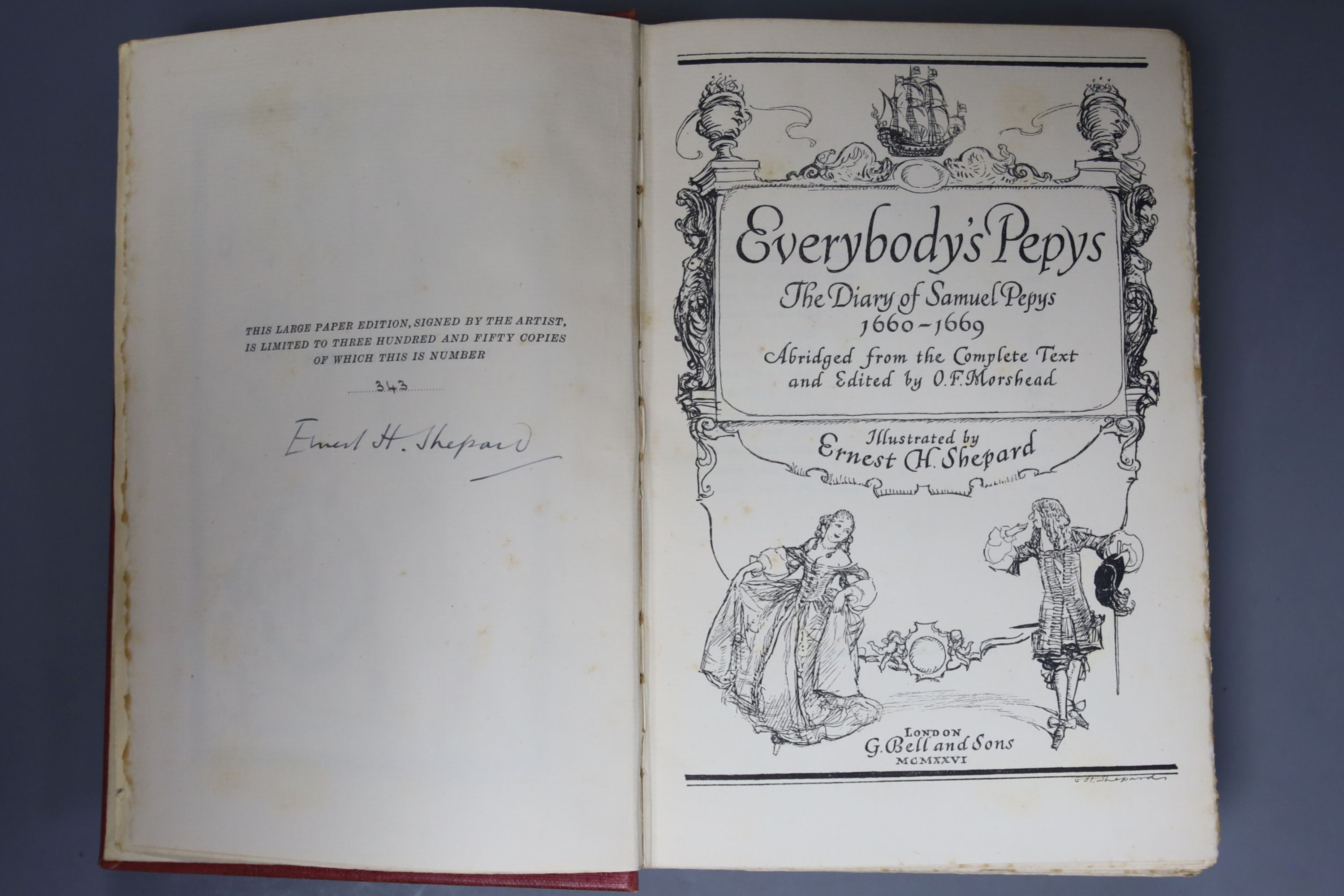 ° Pepys, Samuel (edited and abridged by O.F. Morshead) - Everybody’s Pepys, 8vo, red cloth, one of - Image 4 of 12