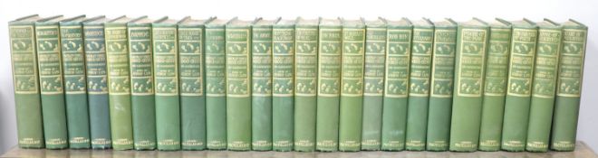 ° Scott, Walter - Waverley Novels, 24 vols, 8vo, original green cloth gilt, large type border,