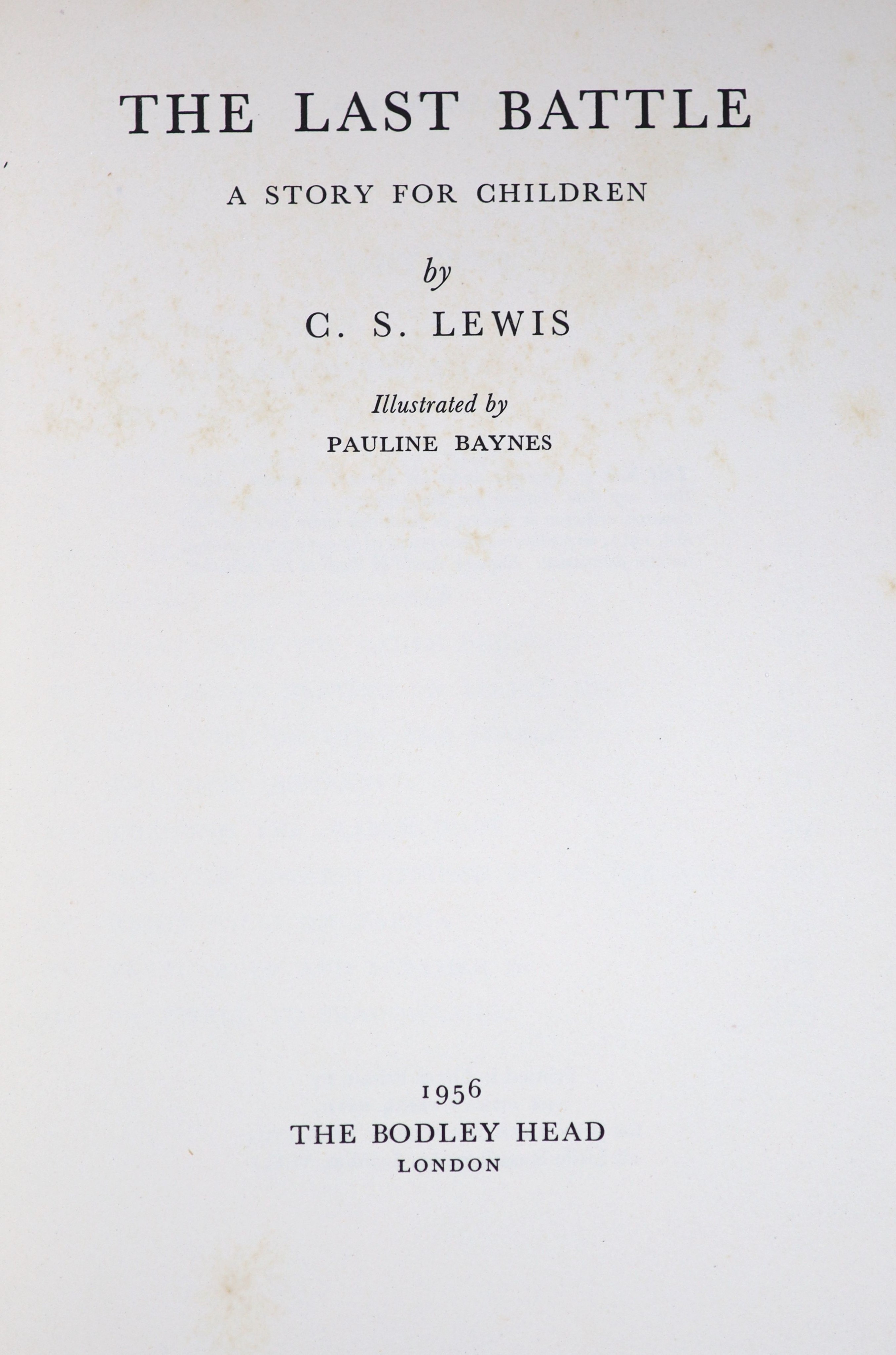 ° Lewis, Clive Staples - The Last Battle, 1st edition, 8vo, illustrated by Pauline Baynes, - Image 3 of 5
