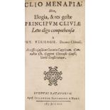 ° Verhaghen, Pieter - Clio Menapia, sive Elogia, & res gestae Principum Cliviae...old vellum, sm.