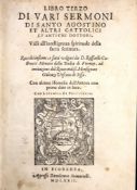 ° Augustine, Saint. Libro Terzo di Vari Sermoni di Santo Agostino et Attri Cattolici et Antichi