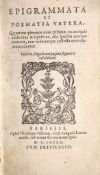 ° [Pithou, Pierre] Epigrammata et Poematia Vetera ...engraved title device; (8), 191, 491 (i.e.
