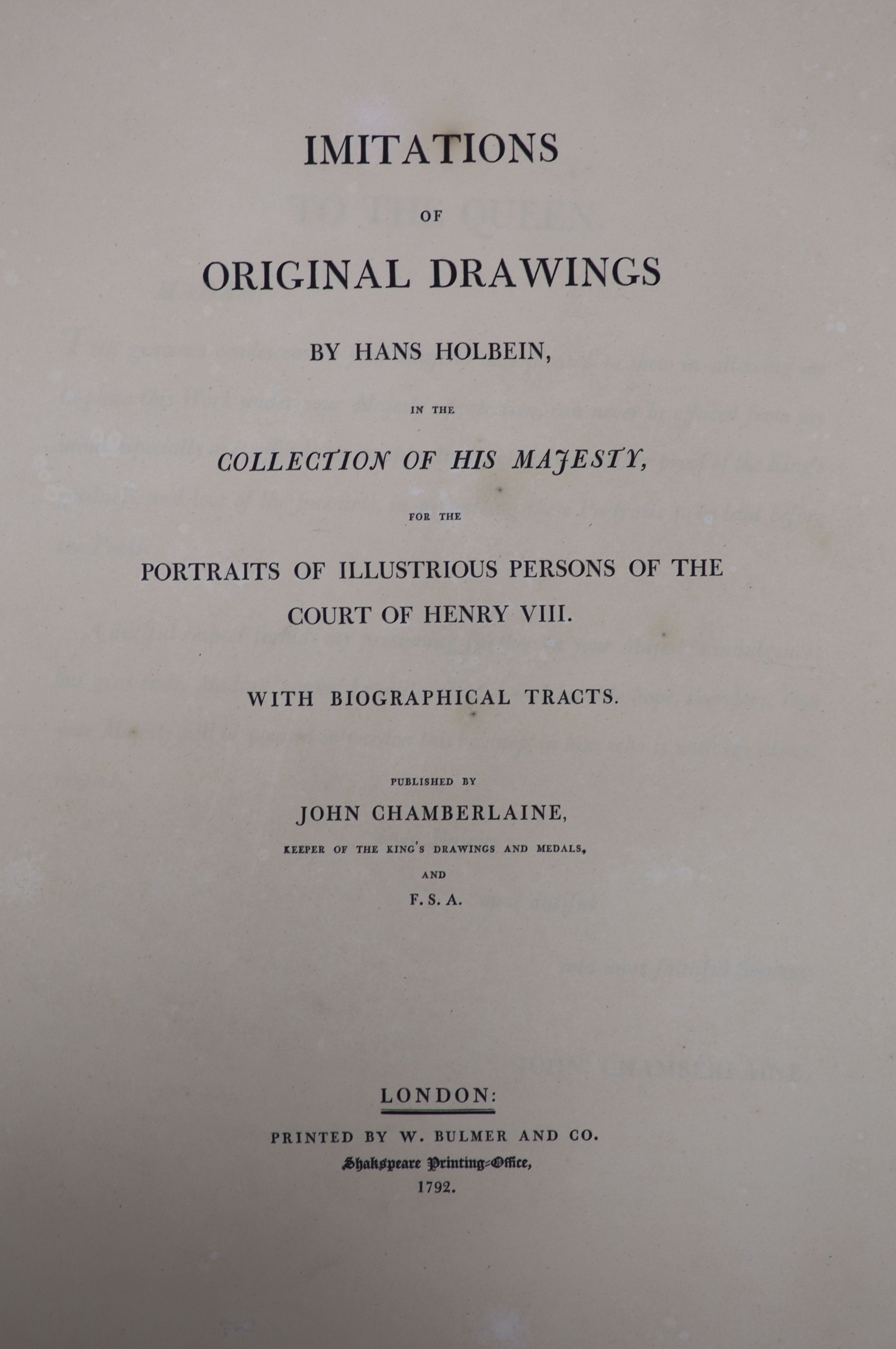 ° Holbein, Hans - Imitations of Original Drawings by Hans Holbein in the Collection of His - Image 2 of 5