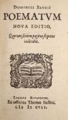 ° Baudius, Dominicus. Poematum. nova editio ...engraved title device, (28), 612pp. old gilt-