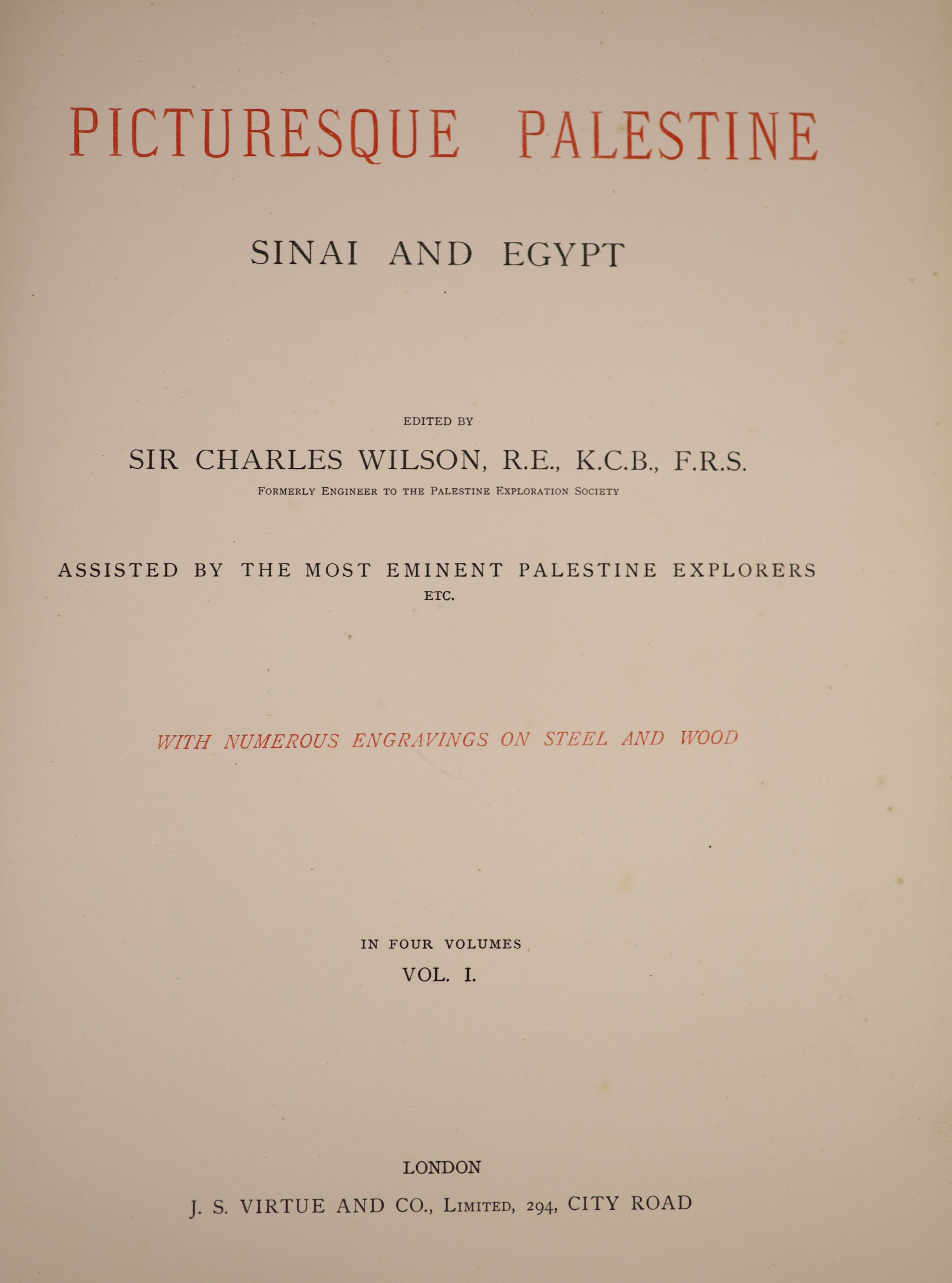 ° Wilson, Charles William, Sir - Picturesque Palestine, 5 vols, including supplement (Social Life in - Image 2 of 2