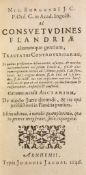 ° Burgundius, Nicolaus. Ad Consuetudines Flandriae ...old vellum, 12mo. Arnheim, 1646