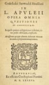 ° Stewechius, Godeschalcus. In L. Apuleii Opera Omnia Quaestiones et Coniecturae...engraved title