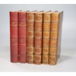 ° Thackeray, William Makepeace - The Works, 6 vols, 8vo, half red morocco (2) and half calf (4) with