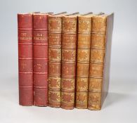 ° Thackeray, William Makepeace - The Works, 6 vols, 8vo, half red morocco (2) and half calf (4) with
