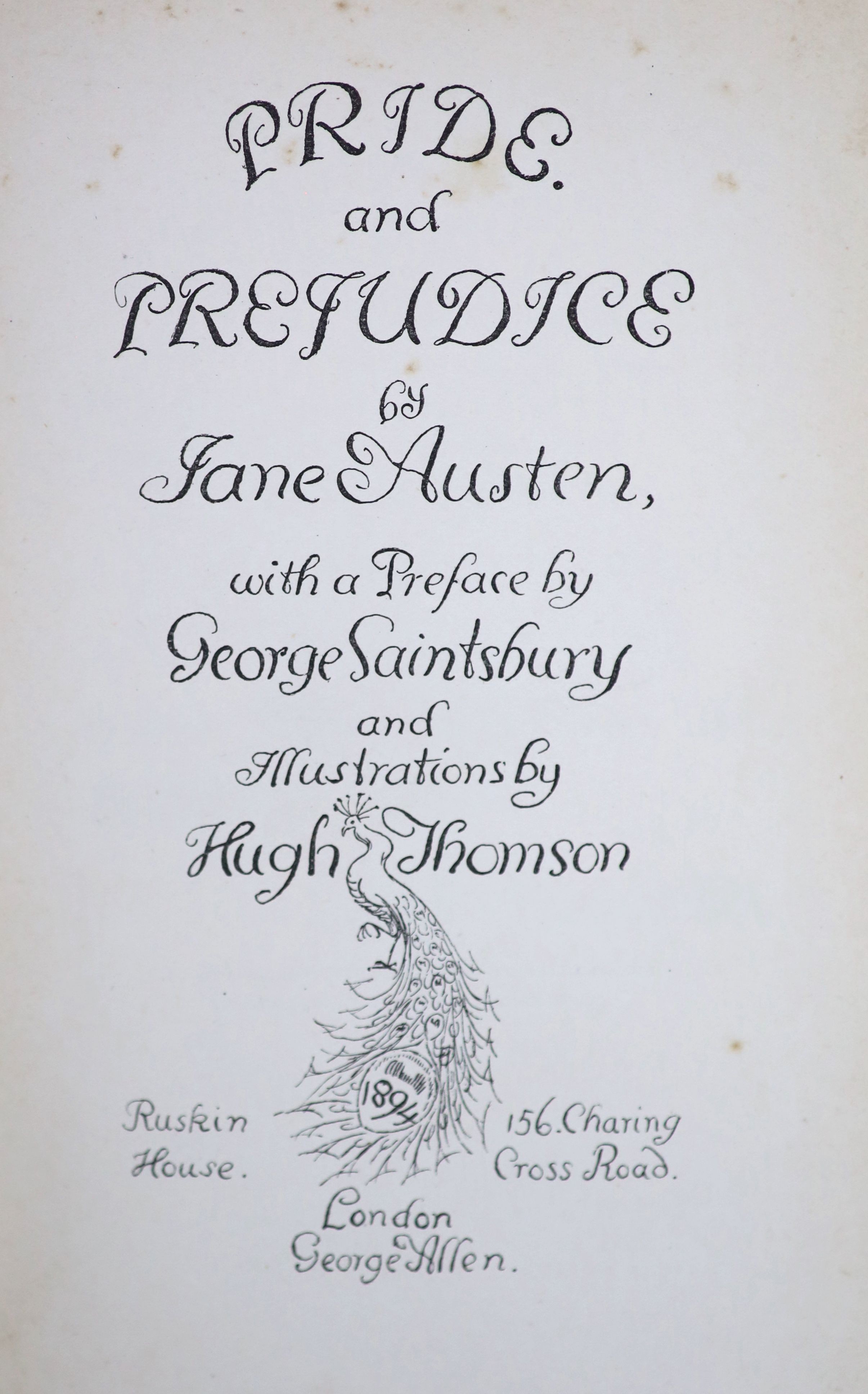 ° Austen, Jane - Pride and Prejudice, illustrated by Hugh Thomson, original gilt decorated cloth, - Image 3 of 3