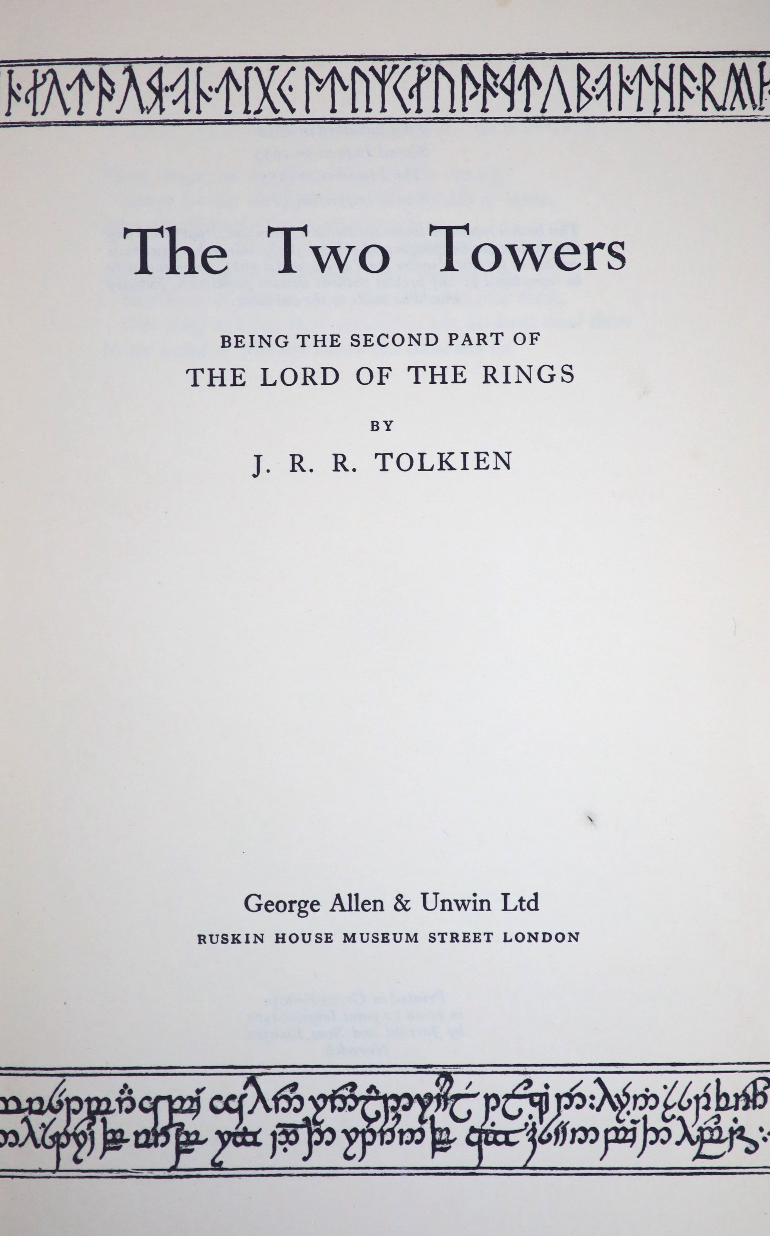 ° Tolkien, J.R.R - The Lord of the Rings, 3 vols, The Fellowship of the Ring, 5th impression, - Image 3 of 4