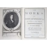 ° Waller, Edmund - The Works, qto, original calf, portrait frontispiece by Vertu, after Kneller, two