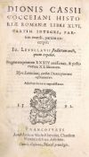 ° Dion Cassius. Historiae Romanae Libri XLVI ...engraved title device, folded diagrammatic table; (