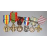 Six French WW1 and WW2 medals, including a French resistance medal