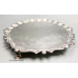 A George II silver salver, by John Robinson II, London, 1738, 26cm, 19oz.