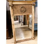 A Regency giltwood and gesso pier glass, width 55cm, height 92cm