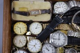 A lady's 9ct gold cased manual wind wrist watch and a quantity of assorted wrist and pocket