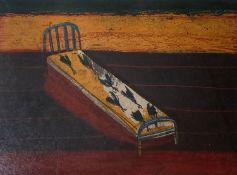 Andre Jackowski (1947-), etching and aquatint, 'One narrow bed', signed and dated 2000, 4/30, 46 x