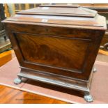 A late Regency mahogany sarcophagus cellarette, width 59cm, depth 43cm, height 50cm