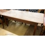 A French oak and fruitwood single end drawer farmhouse table, length 190cm, depth 89cm, height 73cm