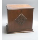 A Victorian mahogany desk top cabinet of three drawers, 29cm wide