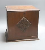 A Victorian mahogany desk top cabinet of three drawers, 29cm wide