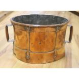 An Art Nouveau copper two handled planter, 38cm