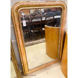 A 19th century French giltwood wall mirror, width 83cm, height 120cm