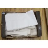 Six French Provincial coarse linen sheets