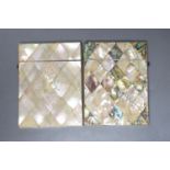 Two Victorian mother of pearl card cases, 10cm high