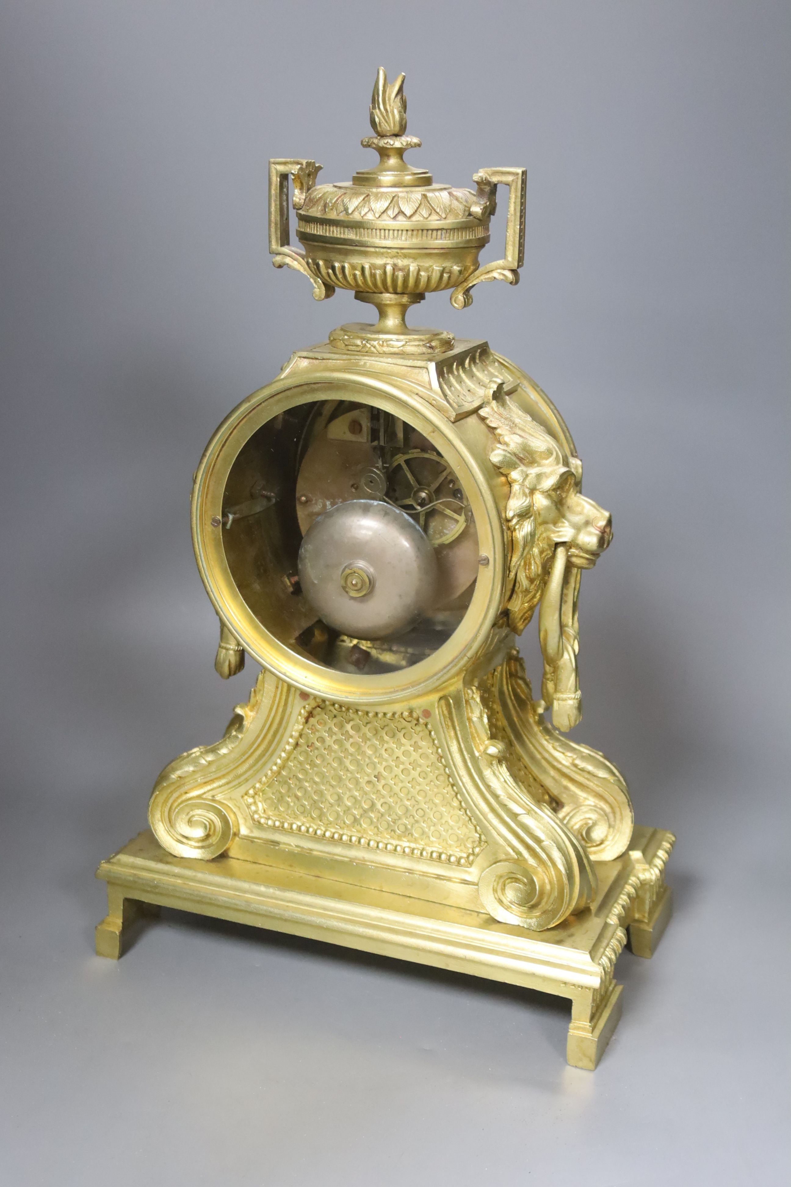 A late 19th century French ormolu mantel clock, Marti et Cie., 40cm - Image 2 of 3