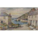 Thomas Herbert Victor (1894-1980), watercolour, Mousehole, signed, 16 x 26cm.