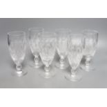 A set of six Waterford cut crystal 'Colleen' champagne flutes, 15.5cm